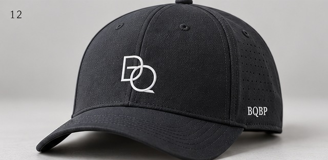 Charcoal Minimal BQ golf hat design preview